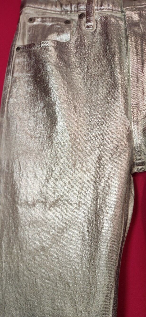 Abercrombie & Fitch 90s Relaxed High Rise Jeans Womens 24 00R Silver Metallic - Picture 13 of 14